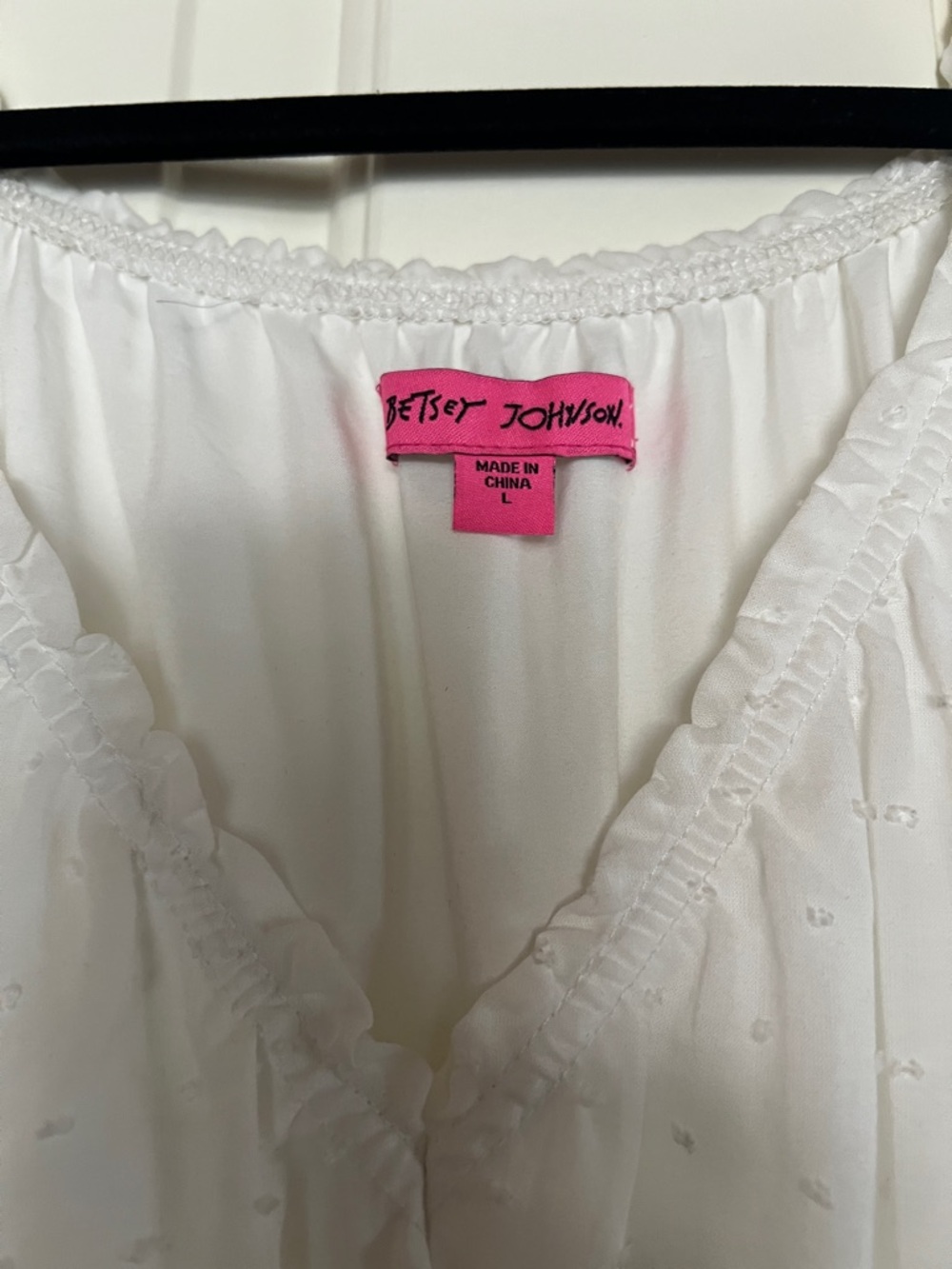 White Maxi Dress with Subtle Dot Texture - Picture 5 of 5